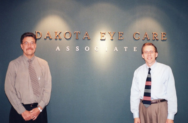 co-founders Dr. Mark Hennen and Dr. Thomas Vogelpohl at Dakota Eye Care Associates “Grand Opening” in January of 1999