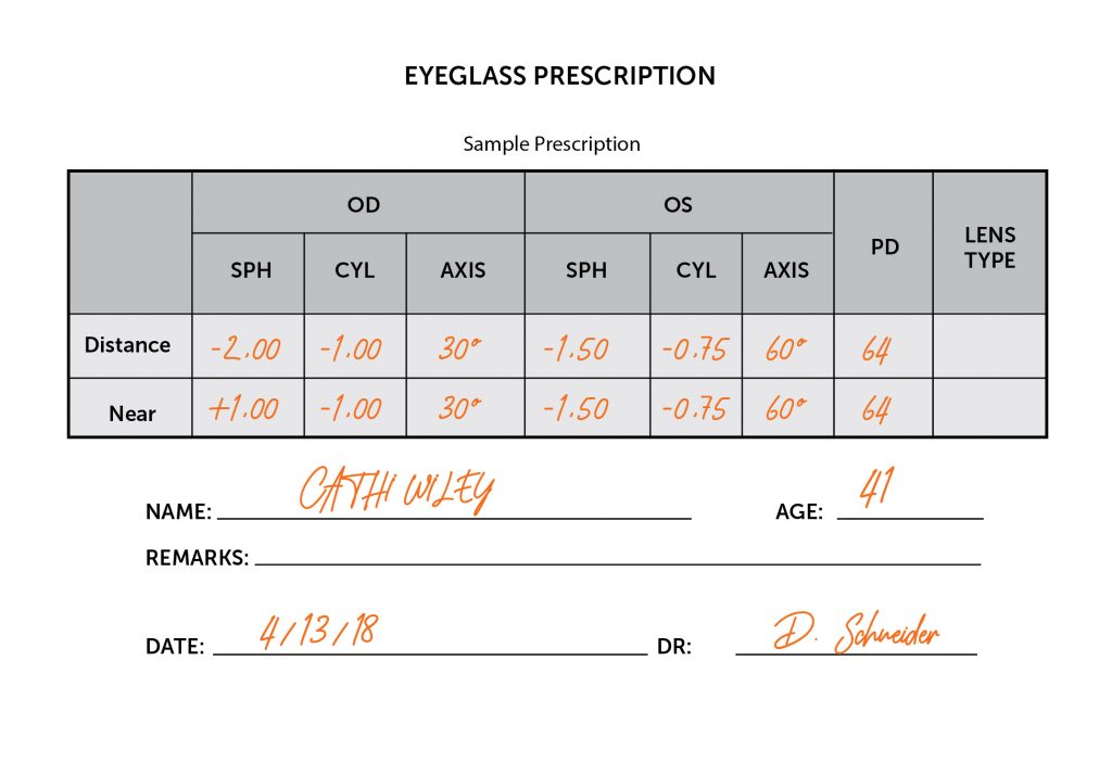 is my prescription for distance or reading